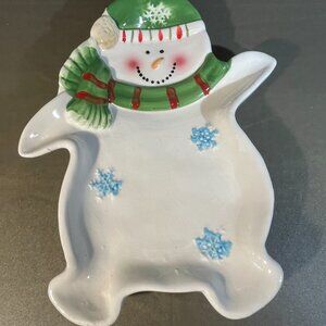 INT Snowman Snack Serving Tray 8.5 x 7 (435)